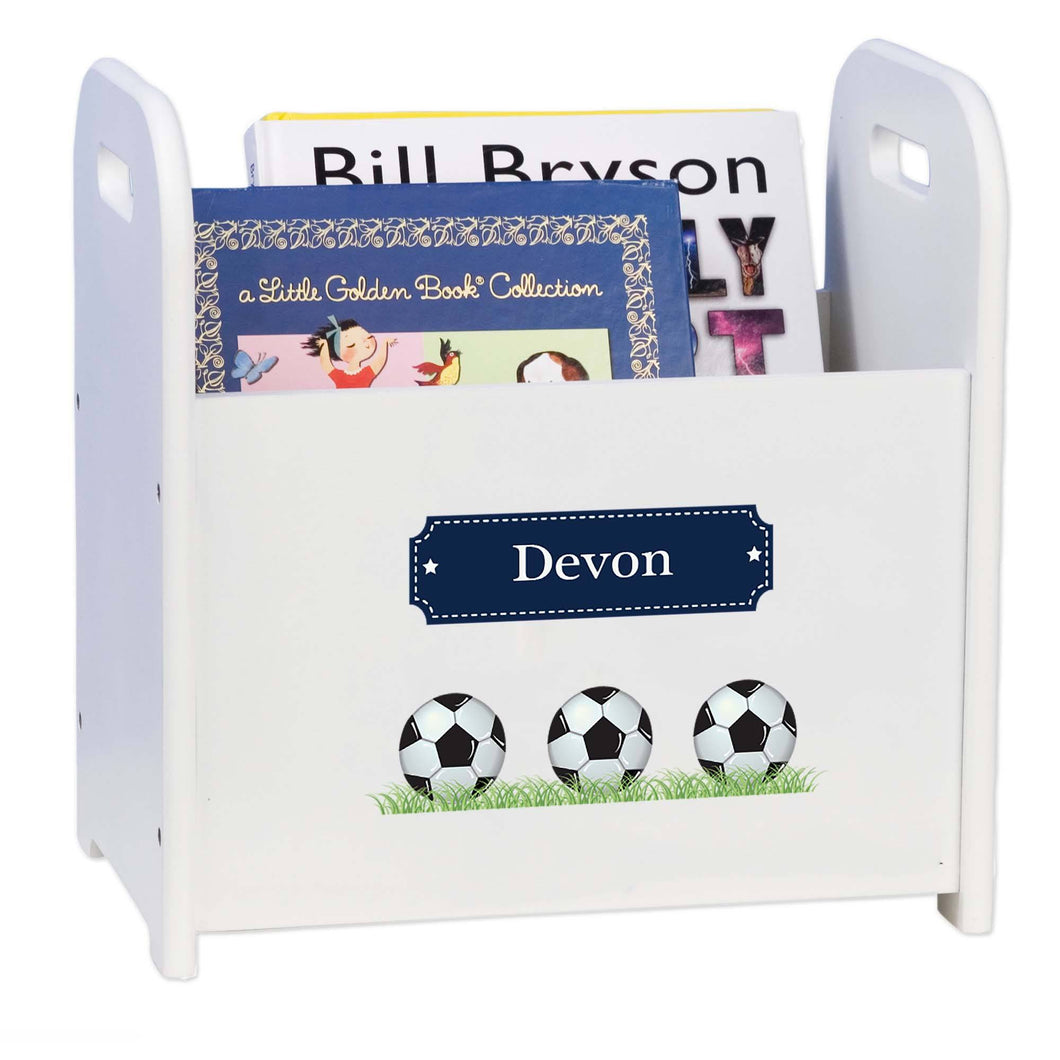 Personalized Soccer Balls Book Caddy And Rack