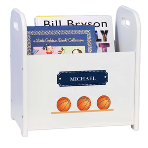 Personalized Basketballs Book Caddy And Rack