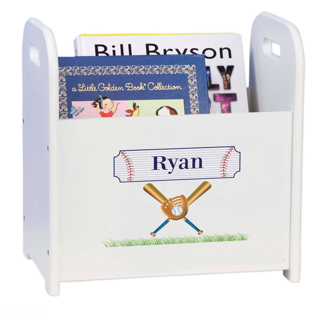 Personalized Baseball Book Caddy And Rack
