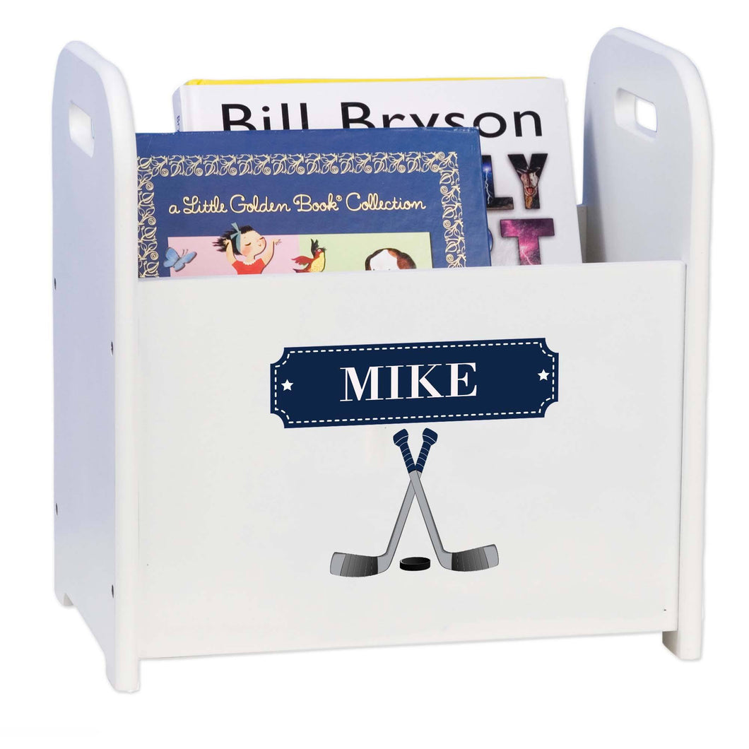 Personalized ice Hockey Book Caddy And Rack