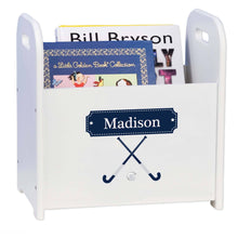 Personalized Field Hockey Book Caddy And Rack