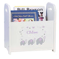 Personalized Lavender Elephant Book Caddy And Rack