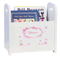 Personalized Pink Bow White Book Caddy And Magazine Rack