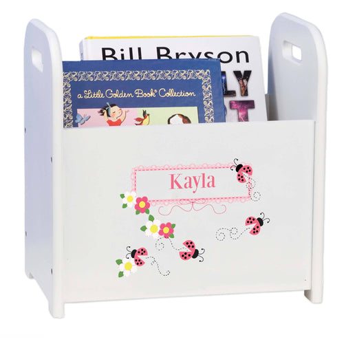 Personalized Child's Book ,storage Magazine Rack Ladybug