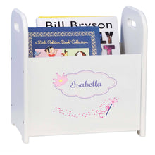 Personalized Fairy Princess White Book Caddy And Rack