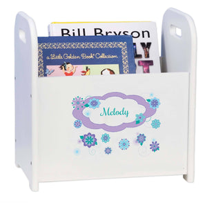 Personalized Florascope White Book Caddy And Rack