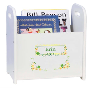 Personalized Shamrock Floral Design Book Caddy And Holder