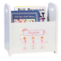 Personalized Ballerina Red Hair Book Caddy And Rack