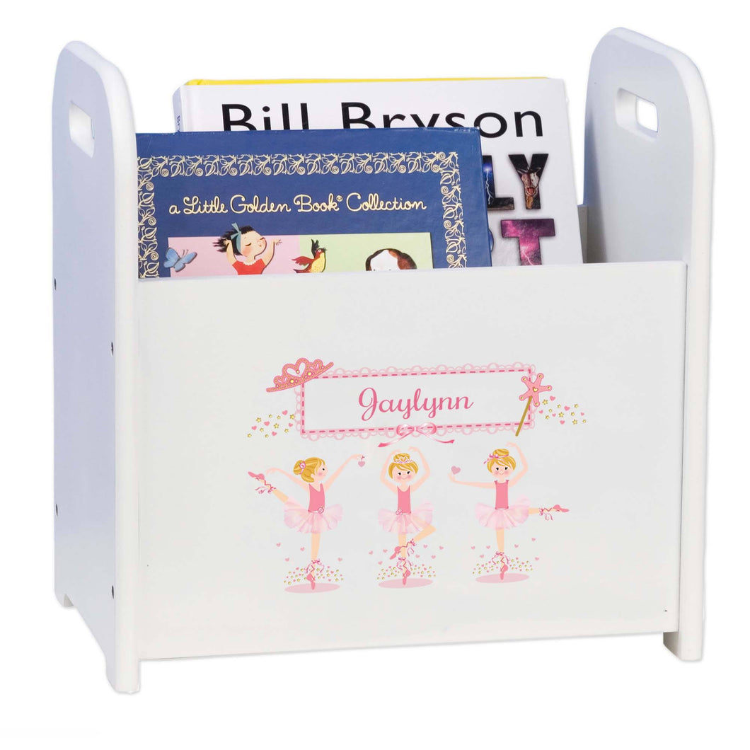 Personalized Ballerina Blonde Book Caddy And Rack