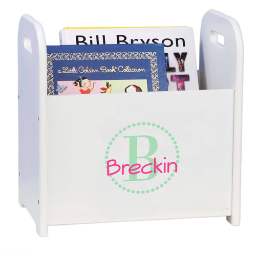 Personalized Mint Circle-Ll Design Book Caddy And Holder