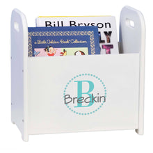 Personalized Teal Circle-Ll Design Book Caddy And Holder