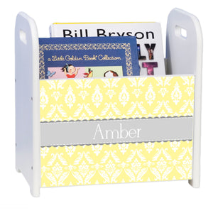 Personalized Dark Gray Circle Design Book Caddy And Holder