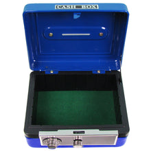 Personalized Blue Cash Box with Dollar Signs Black design