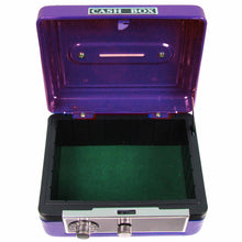 Personalized Purple Cash Box with Dollar Signs Black design