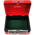 Personalized Red Cash Box with Dollar Signs Black design