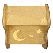 Personalized Celestial Moon Natural Two Step Stool