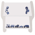 Personalized Transportation White Two Step Stool