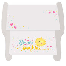 Personalized You Are My Sunshine White Storage Step Stool