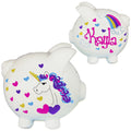 Hand Painted Personalized Classic Unicorn Piggy Bank