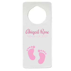 Single Pink Footprint Door Hanger