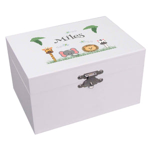 Personalized Safari Animals Ballerina Jewelry Box