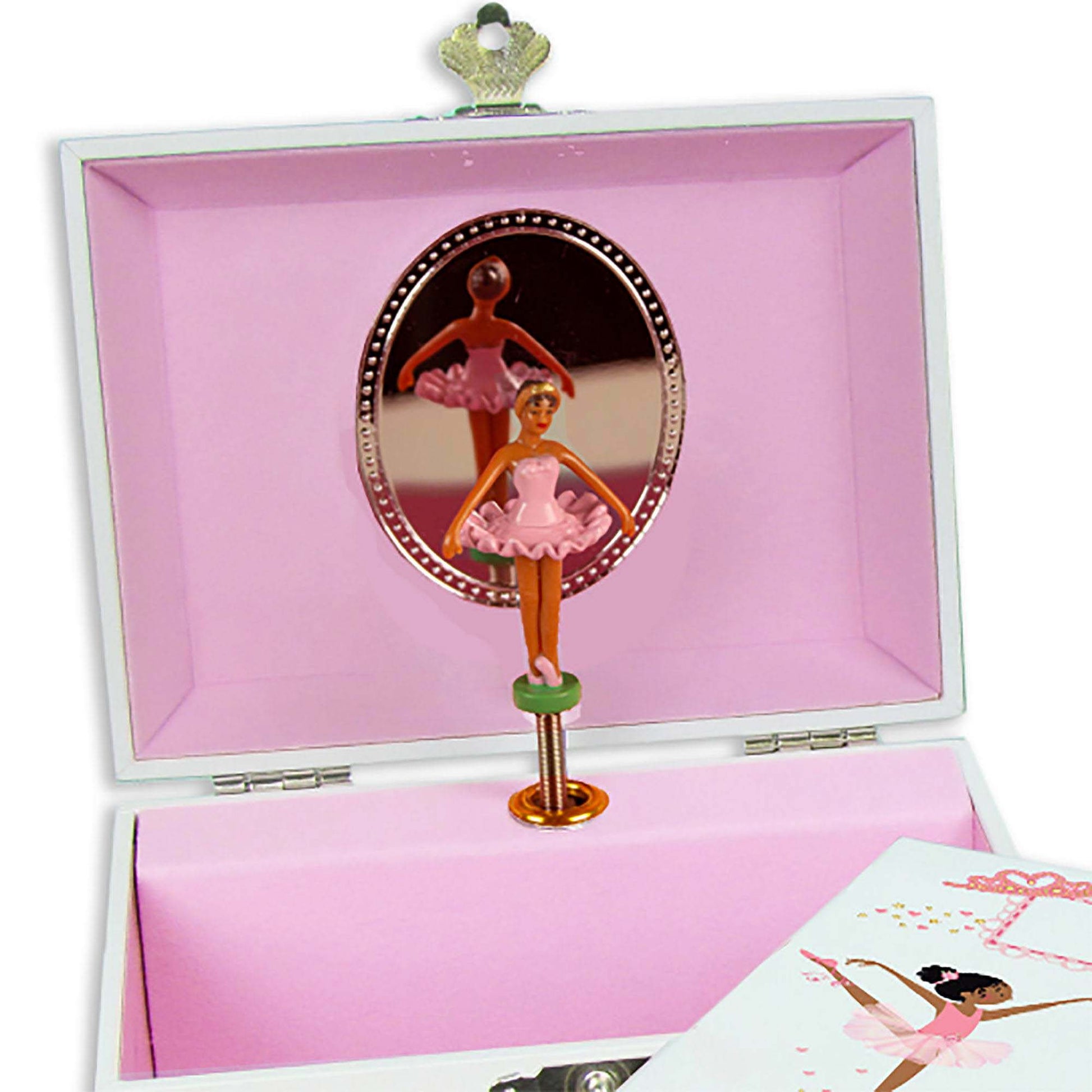 Personalized Ballerina Jewelry Box with Pink Bow design