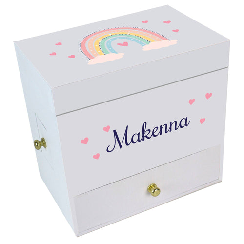 Personalized Boho Rainbow Deluxe Ballerina Jewelry Box