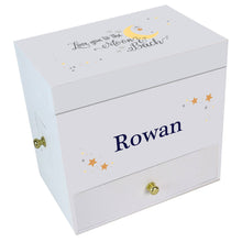 Personalized Moon and Back Deluxe Ballerina Jewelry Box
