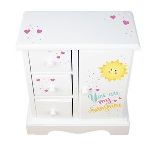 Personalized You Are My Sunshine Jewelry Armoire