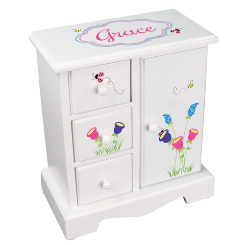 girls personalized english garden jewelry armoire