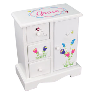 girls personalized english garden jewelry armoire