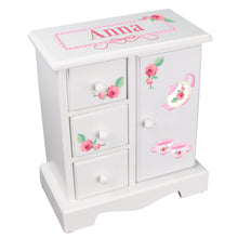 Personalized Jewelry Armoire with Tea Party design