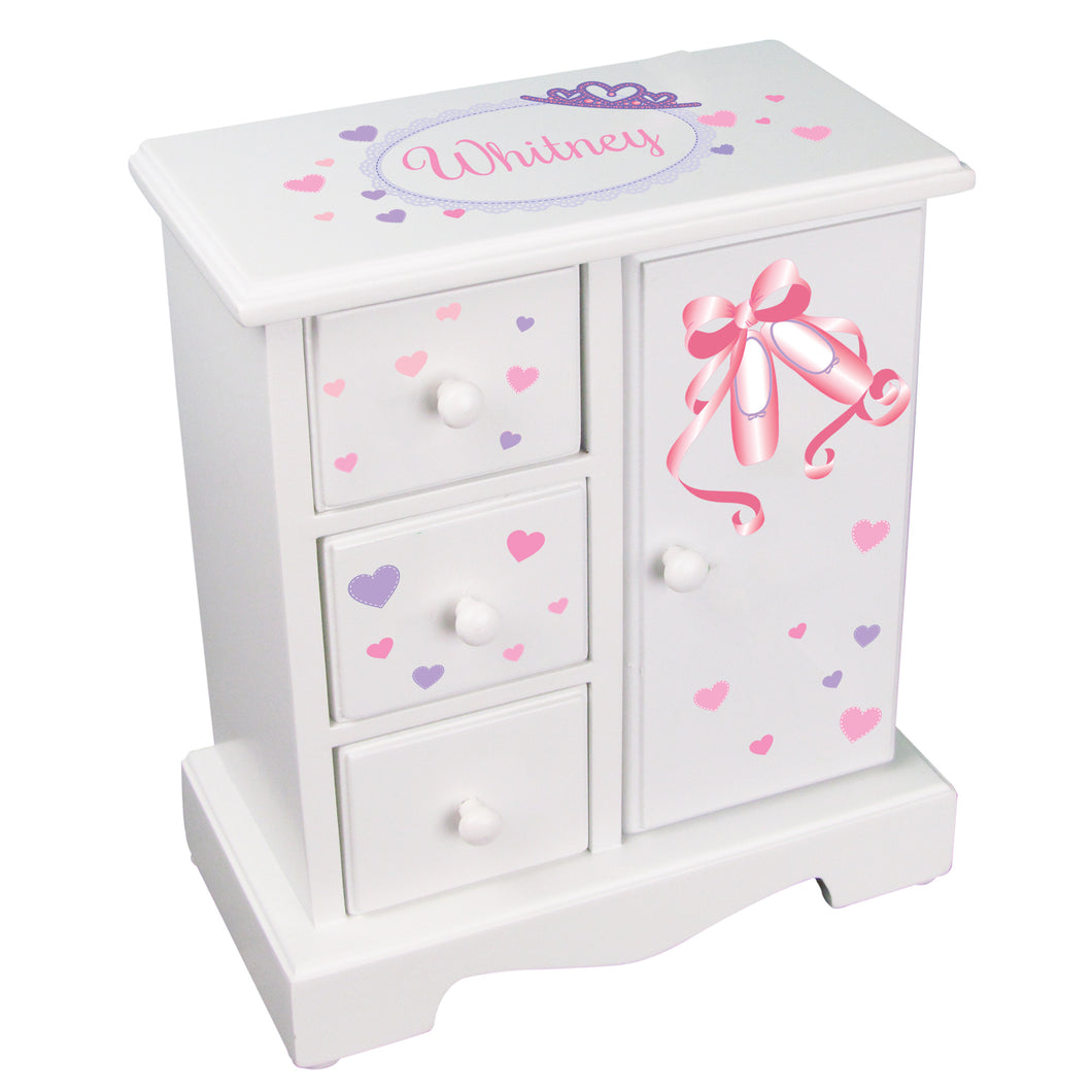 personalized ballet princess jewelry armoire box