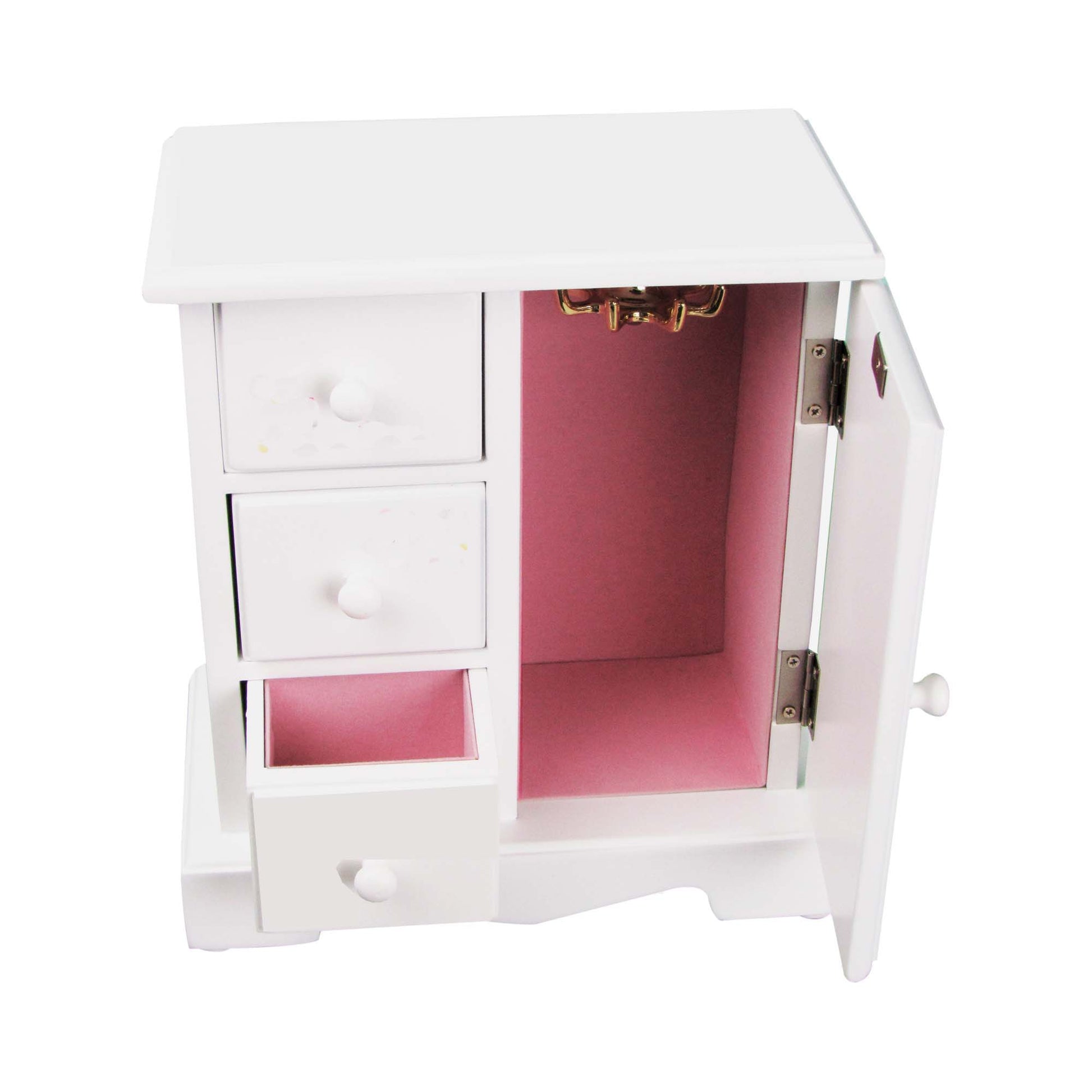 Personalized Jewelry Armoire with Pink Flamingo design