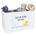 Open White Toy Box Bench with Rubber Ducky design