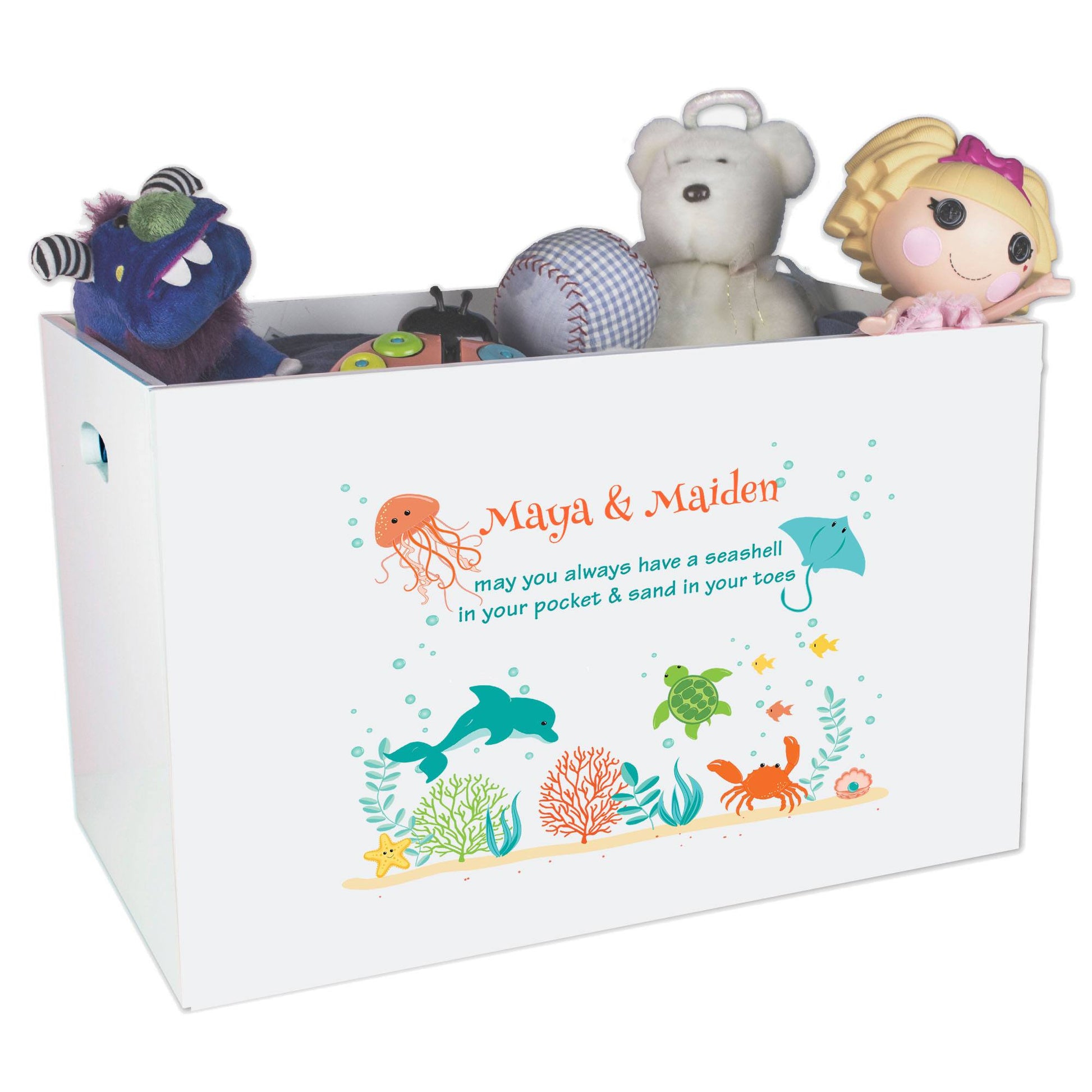 Personalized Sea Life Toy Box Bin 
