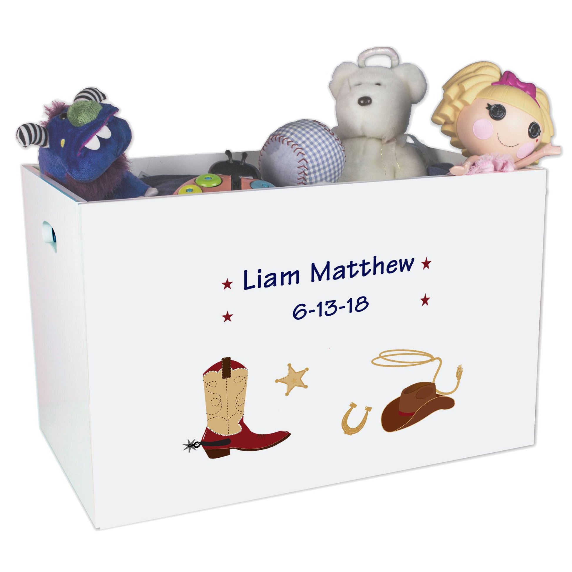 Personalized Cowboy Toy Box Bin