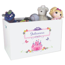 Girls Personalized Princess White Toy Box Bin