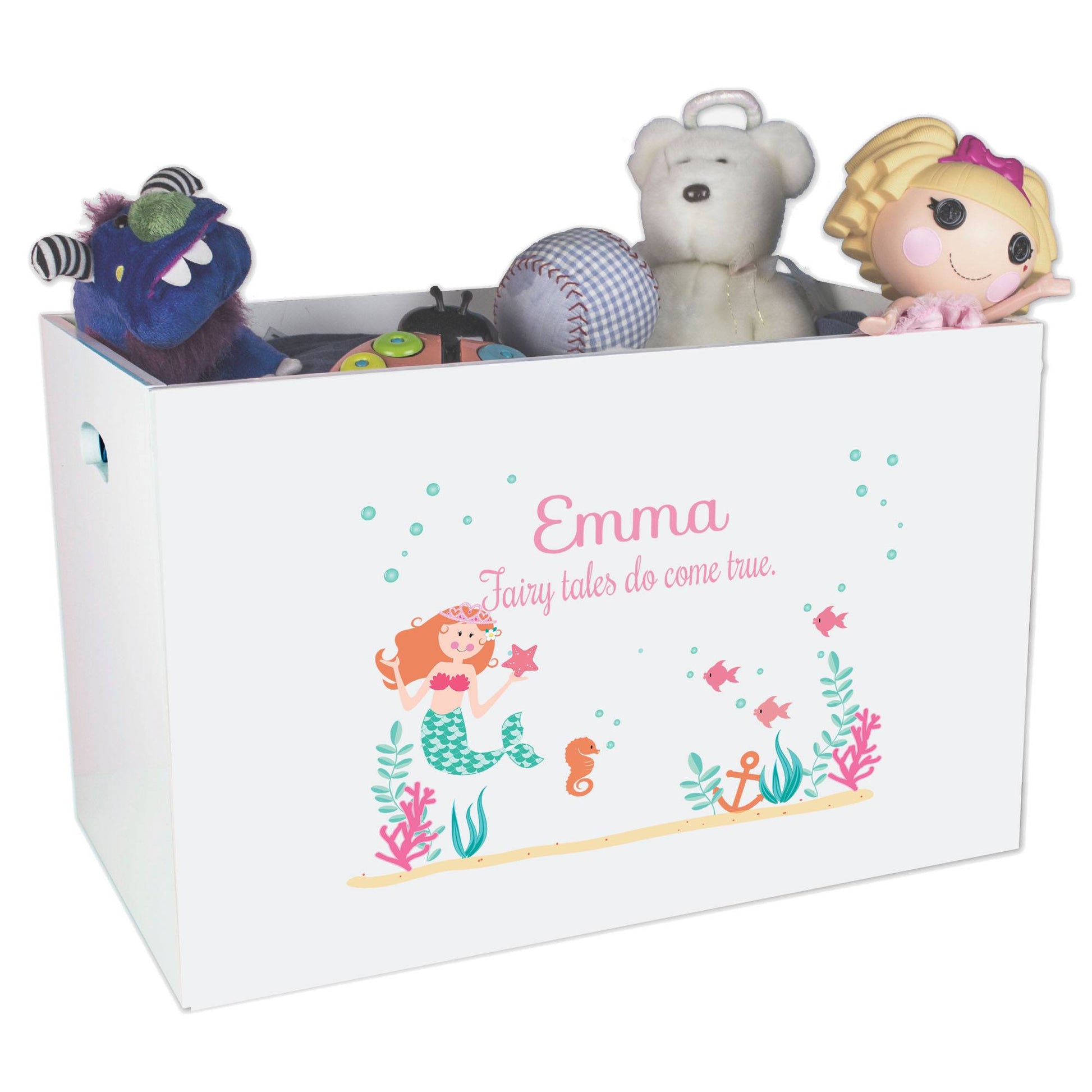 Personalized little mermaid White Toy Box 