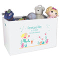 Open White Toy Box Bench with Blonde Mermaid Princess design