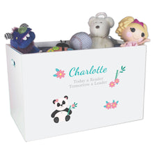 Personalized Panda White Toy Box 