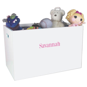 White Toy Bin with Childs Name Monogram