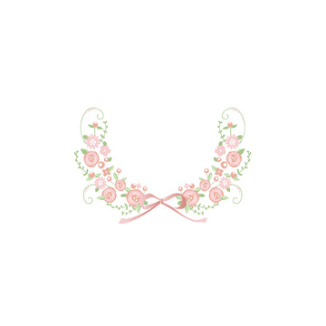 Personalized Art with Blush Floral Garland design