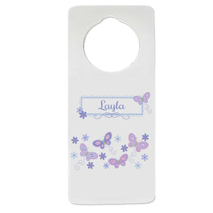 Lavender Butterflies Door Hanger