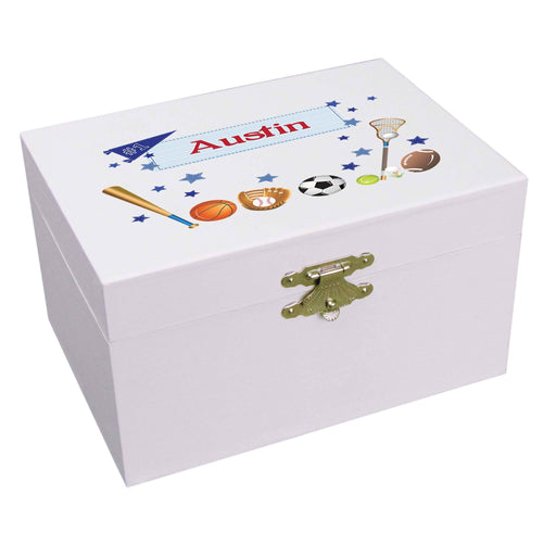 Personalized Ballerina Jewelry Box with Sports design
