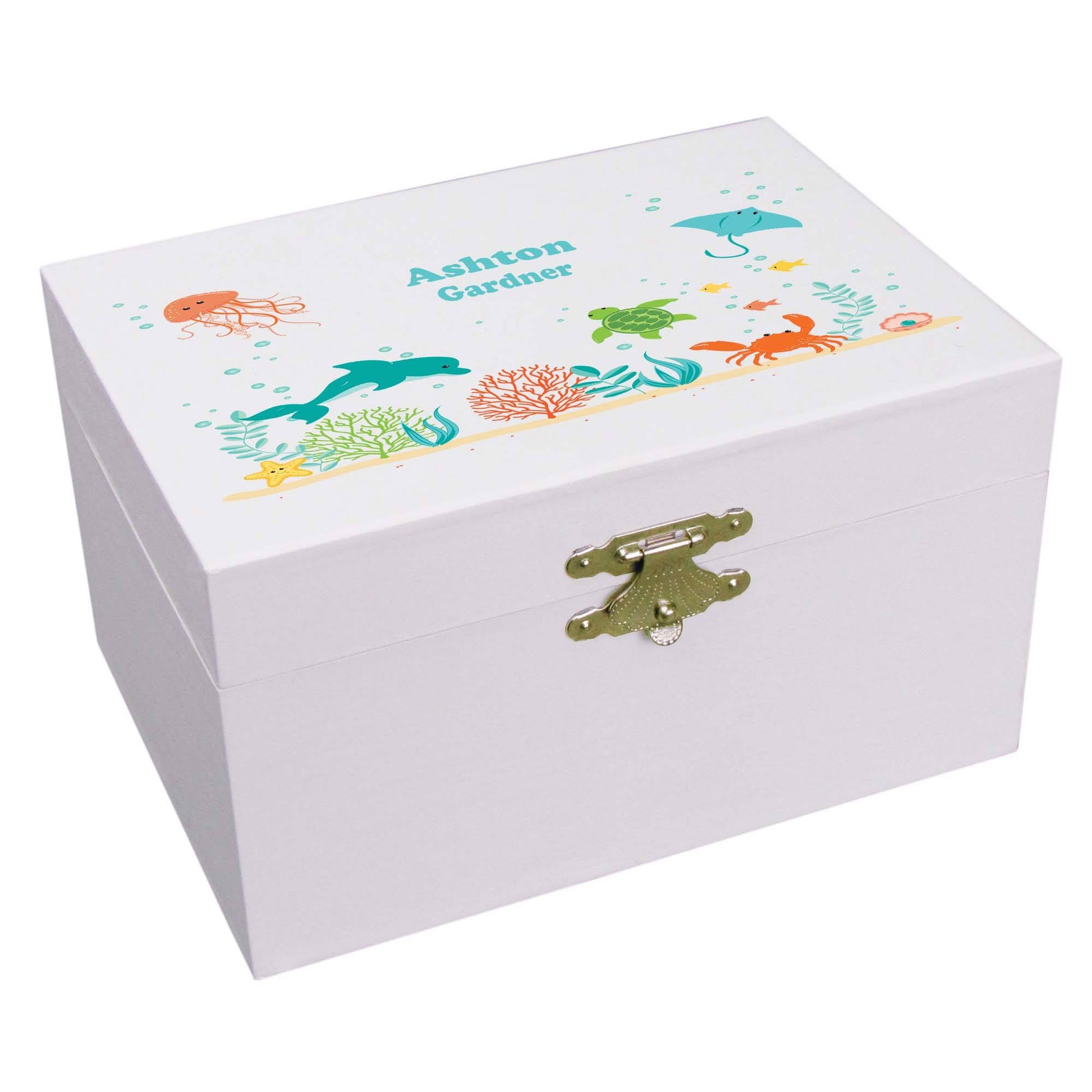 Personalized Sea Life Animals Ballerina Jewelry Box 
