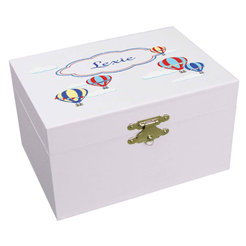 Personalized Ballerina Jewelry Box with Hot Air Balloon Primary design