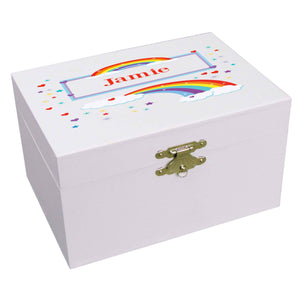 Personalized Ballerina Jewelry Box with Rainbow design
