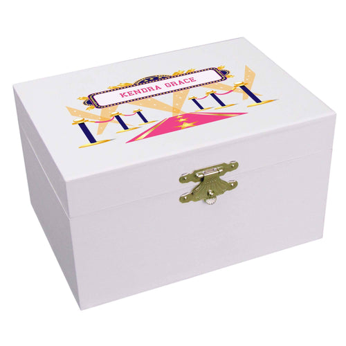 Personalized Ballerina Jewelry Box plays A Star Is Born Pink design