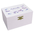Personalized Ballerina Jewelry Box with Butterflies Lavender design